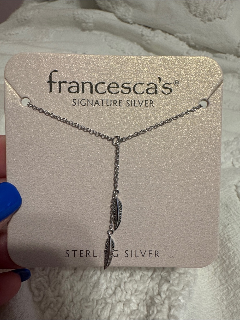 Sterling Silver Mini Feather Necklace